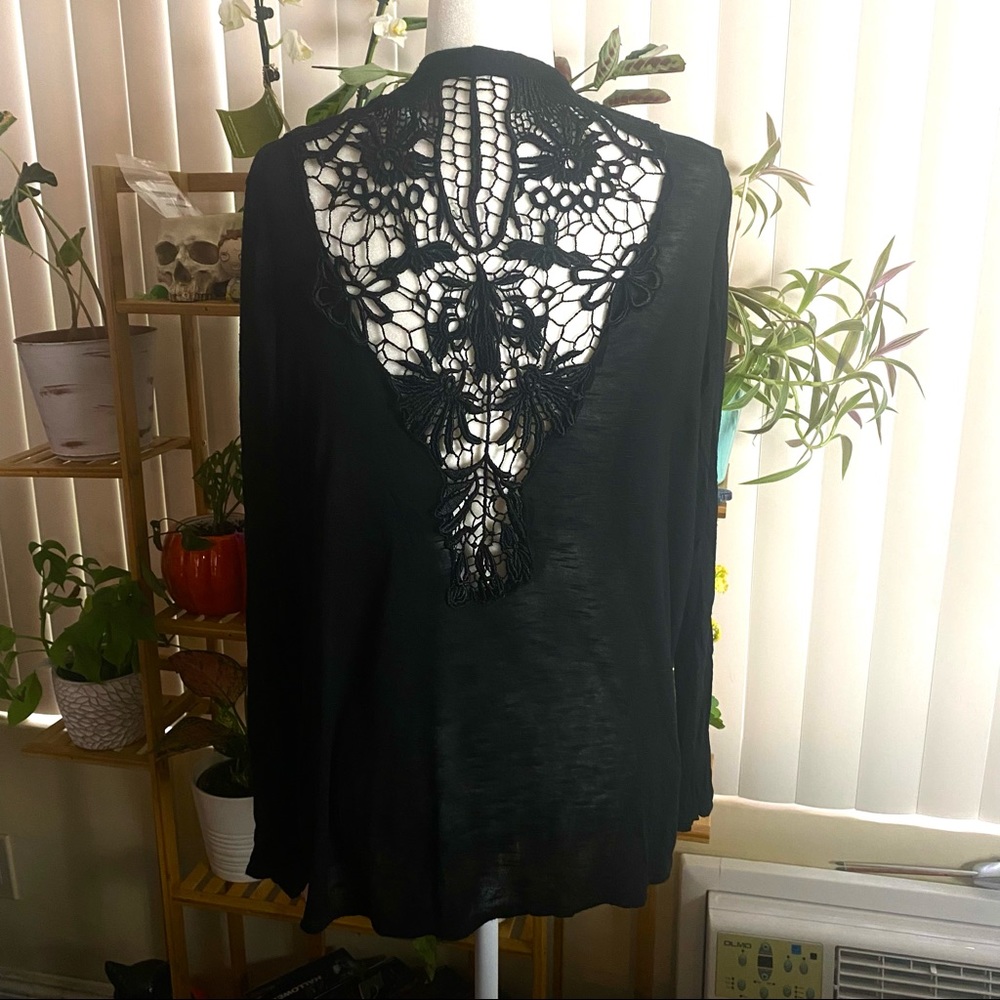Cardigan with Crochet Back